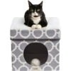 Friends Forever Taylor Collapsible Cube Cat House & Ottoman, Grey -Pawfect Care 851550 MAIN. AC SS1800 V1683835868