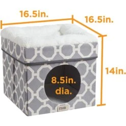 Friends Forever Taylor Collapsible Cube Cat House & Ottoman, Grey 18 Friends Forever Taylor Collapsible Cube Cat House & Ottoman, Grey -Pawfect Care 851550 PT7. AC SS1800 V1683836207
