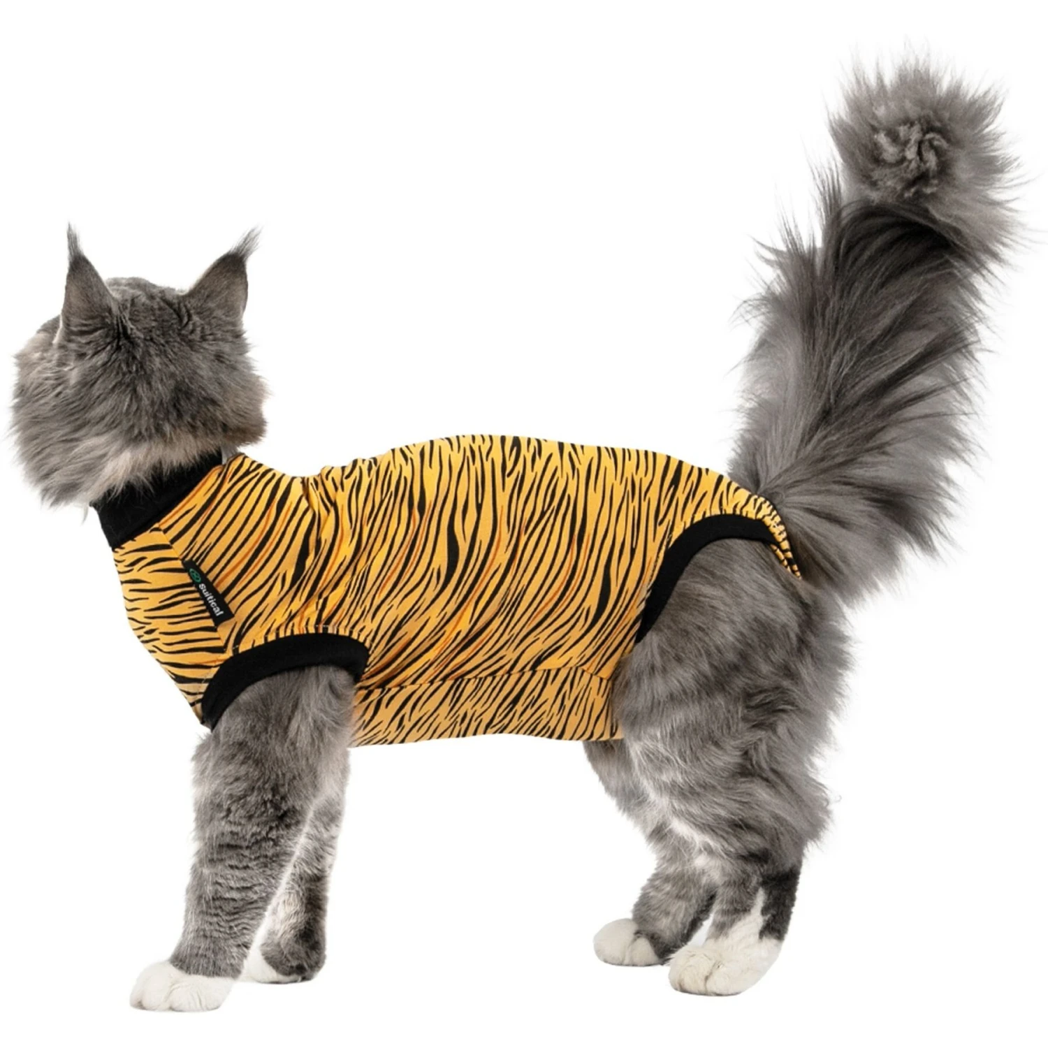Suitical Recovery Suit Cat Apparel, Tiger Print 8 Suitical Recovery Suit Cat Apparel, Tiger Print - Image 6