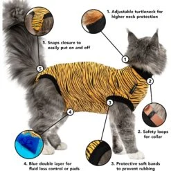 Suitical Recovery Suit Cat Apparel, Tiger Print 18 Suitical Recovery Suit Cat Apparel, Tiger Print -Pawfect Care 855286 PT7. AC SS1800 V1686670483