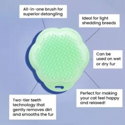 Pet Teezer Cat Grooming Brush, Green -Pawfect Care 856558 PT1. AC SS1800 V1701186413
