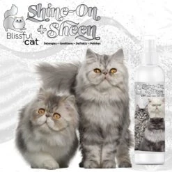 The Blissful Dog Shine-On+Sheen Cat De-Tangling Coat Cat Spray, 4-oz Bottle -Pawfect Care 879830 PT4. AC SS1800 V1689280282