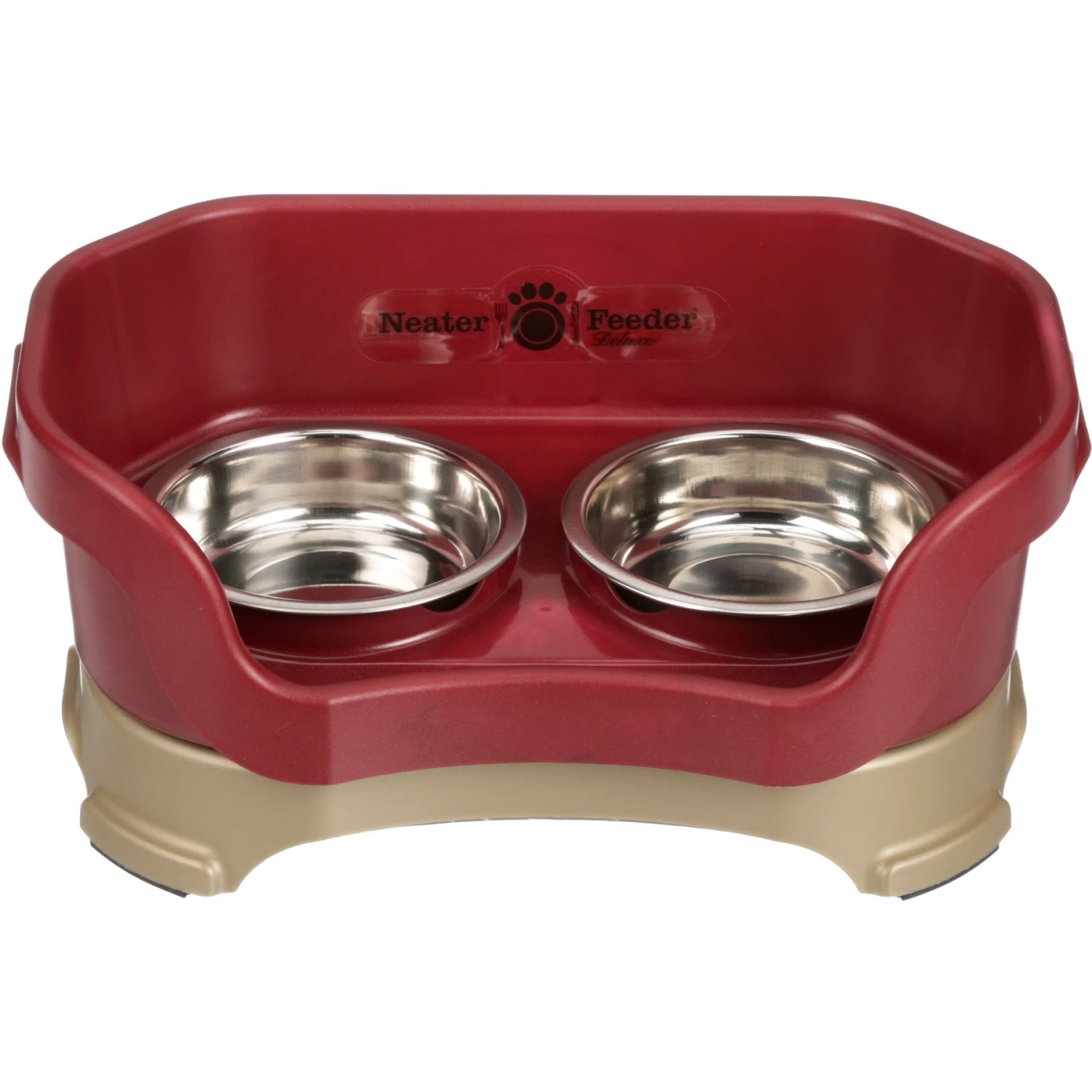 Neater Pets Neater Feeder Elevated Cat Bowls, Cranberry 3 Neater Pets Neater Feeder Elevated Cat Bowls, Cranberry