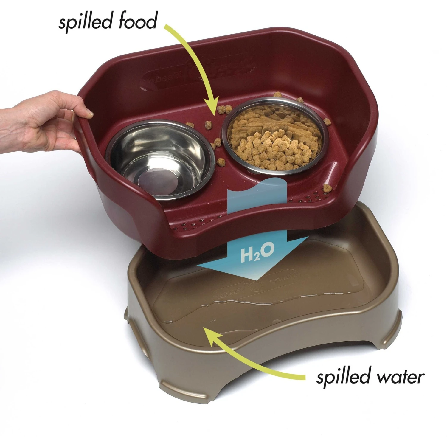Neater Pets Neater Feeder Elevated Cat Bowls, Cranberry 7 Neater Pets Neater Feeder Elevated Cat Bowls, Cranberry - Image 5