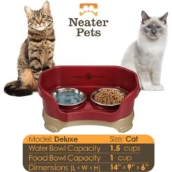 Neater Pets Neater Feeder Elevated Cat Bowls, Cranberry 15 Neater Pets Neater Feeder Elevated Cat Bowls, Cranberry -Pawfect Care 89633 PT6. AC SS1800 V1631160681