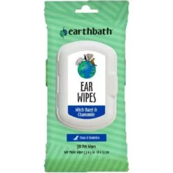 Earthbath Witch Hazel & Chamomile Cat & Dog Ear Wipes, 30 Count