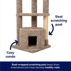 Frisco 64-in Real Carpet Wooden Cat Tree And Condo -Pawfect Care 914950 PT2. AC SS1800 V1697733055