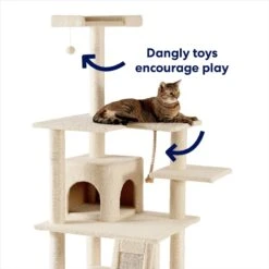 Frisco 62-in Faux Fur Cat Tree & Condo -Pawfect Care 92259 PT2. AC SS1800 V1667228962