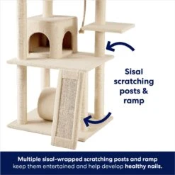 Frisco 62-in Faux Fur Cat Tree & Condo -Pawfect Care 92259 PT3. AC SS1800 V1667228394