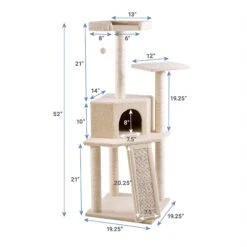 Frisco 52-in Faux Fur Cat Tree & Condo -Pawfect Care 92261 PT1. AC SS1800 V1584451305