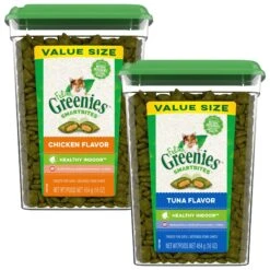 Greenies Feline SmartBites Healthy Indoor Natural Chicken Flavor Soft & Crunchy Adult Cat Treats & Greenies Feline SmartBites Healthy Indoor Natural Tuna Flavor Soft & Crunchy Adult Cat Treats