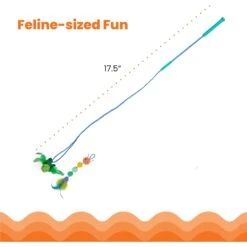 Catstages Tail Teaser Ground Prey Play Wand Cat Toy, Green -Pawfect Care 976182 PT4. AC SS1800 V1696615522