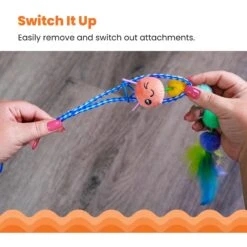 Catstages Tail Teaser Ground Prey Play Wand Cat Toy, Green -Pawfect Care 976182 PT6. AC SS1800 V1696615405