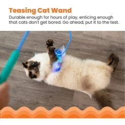 Catstages Tail Teaser Air Prey Play Wand Cat Toy, Blue -Pawfect Care 976214 PT1. AC SS1800 V1696615525