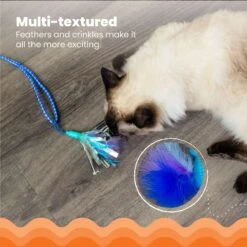 Catstages Tail Teaser Air Prey Play Wand Cat Toy, Blue -Pawfect Care 976214 PT5. AC SS1800 V1696615527