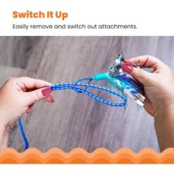 Catstages Tail Teaser Air Prey Play Wand Cat Toy, Blue -Pawfect Care 976214 PT6. AC SS1800 V1696615465