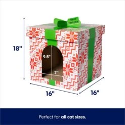 Frisco Holiday Gift Box Cardboard Cat House & Frisco Holiday Santa's Workshop Cardboard Cat House -Pawfect Care 986158 PT2. AC SS1800 V1698258056