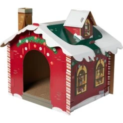 Frisco Holiday Gift Box Cardboard Cat House & Frisco Holiday Santa's Workshop Cardboard Cat House -Pawfect Care 986158 PT5. AC SS1800 V1698257735