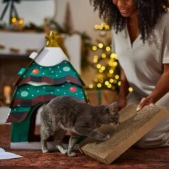 Frisco Holiday Christmas Tree Cardboard Cat House & Frisco Holiday Santa's Workshop Cardboard Cat House -Pawfect Care 986190 PT4. AC SS1800 V1698257787