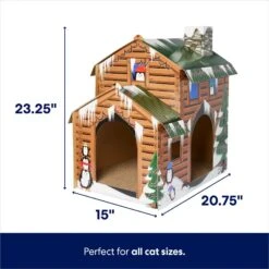 Frisco Holiday Log Cabin Cardboard Cat House & Frisco Holiday Santa's Workshop Cardboard Cat House -Pawfect Care 986198 PT2. AC SS1800 V1698257738