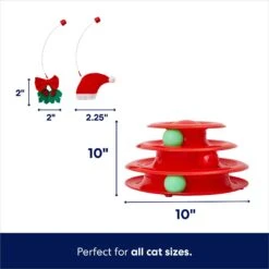 Frisco Holiday Santa Hat & Mistletoe Cat Tracks Cat Toy & Frisco Holiday Gingerbread Interactive Cat Scratcher Cat Toy With Catnip -Pawfect Care 986246 PT2. AC SS1800 V1698258056