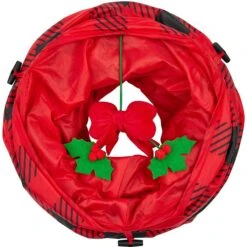 Frisco Holiday Buffalo Plaid Foldable Play Tunnel Cat Toy With Catnip & Frisco Holiday Festive Red Variety Pack Gift Box Cat Toy With Catnip, 14 Count -Pawfect Care 986262 PT3. AC SS1800 V1698257736