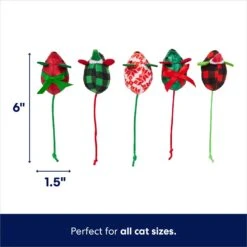 Frisco Holiday Santa Hat & Mistletoe Cat Tracks Cat Toy & Frisco Holiday Mice Cat Toy With Catnip, 5 Count -Pawfect Care 986278 PT6. AC SS1800 V1698258116